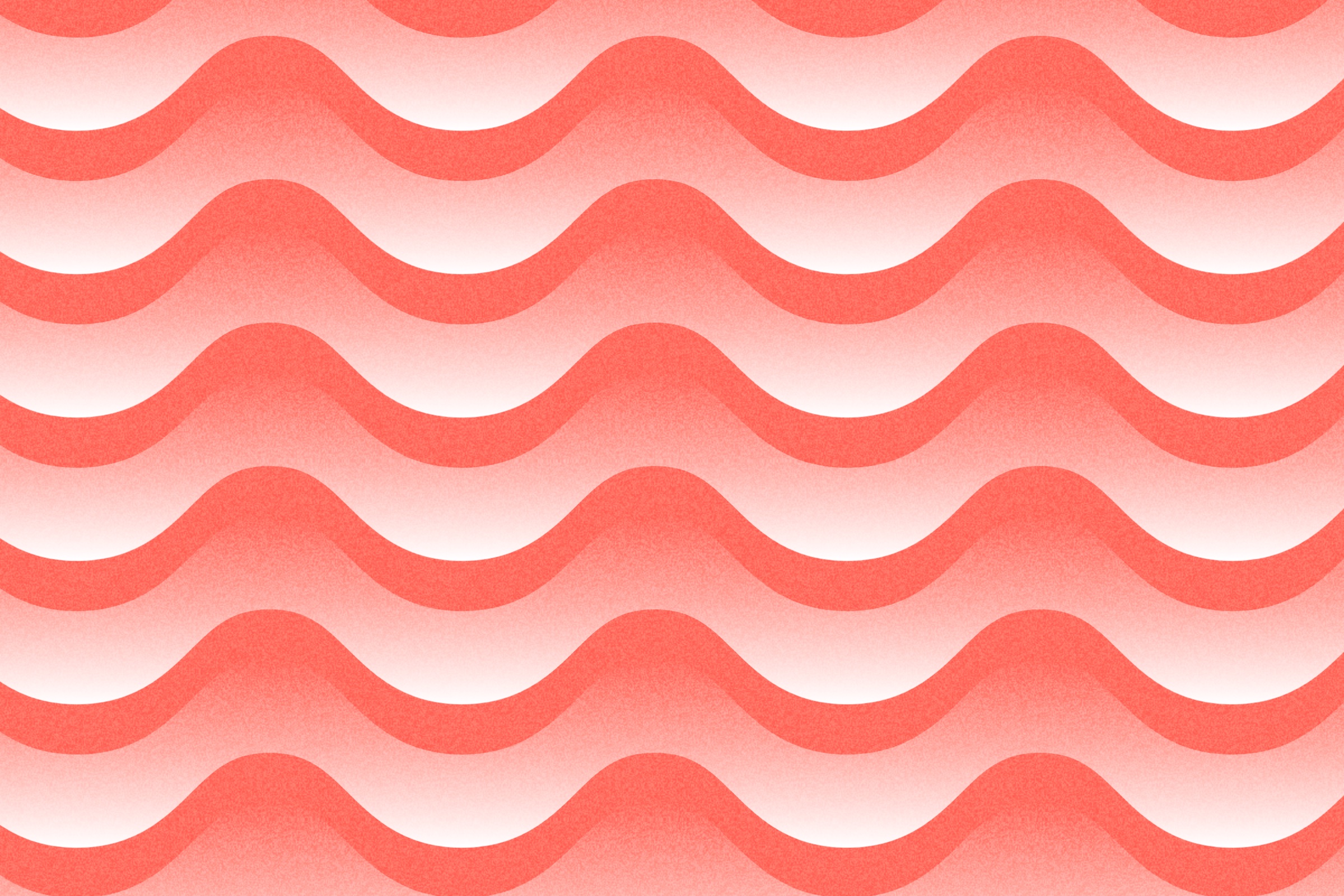 Pattern tile: coral wave bands each fading to white, with heavy grain